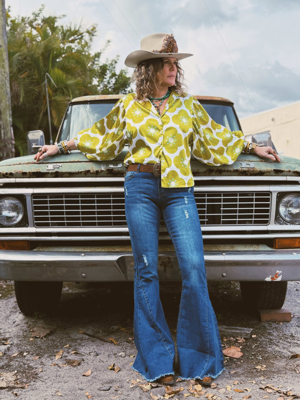 You Got Lucky Balloon Sleeve Button Up Blouse - Lil Bee's Bohemian - Flyclothing LLC