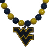 W. Virginia Mountaineers Fan Bead Necklace - W. Virginia Mountaineers - Flyclothing LLC