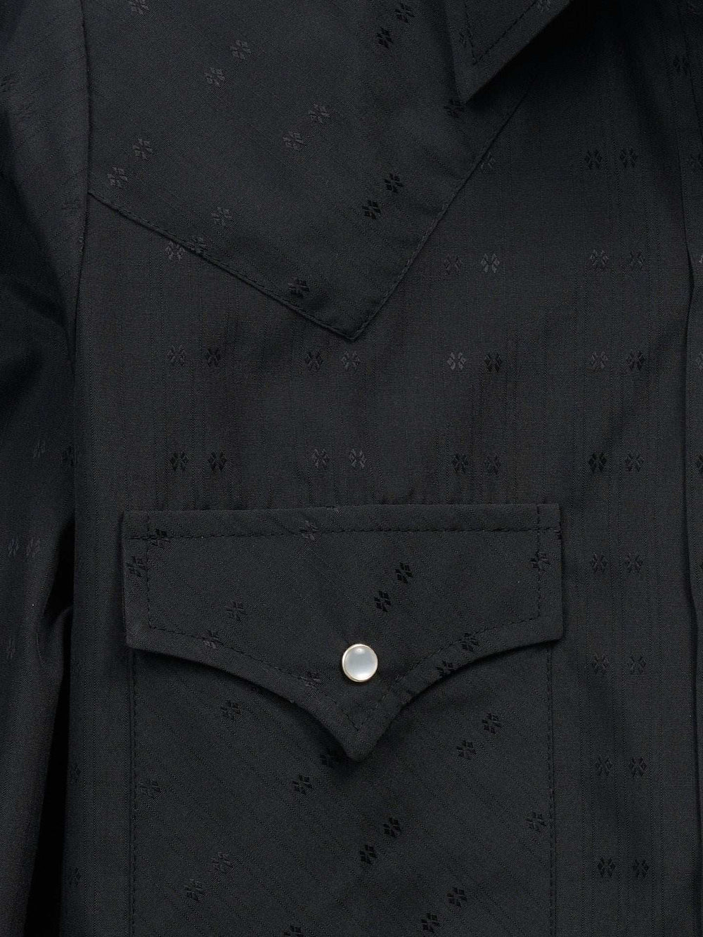 Women's Cowboygirl Black Solid Tonal Dobby Granddaddy Snap Shirt - Ely Cattleman - Flyclothing LLC