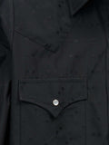 Women's Cowboygirl Black Solid Tonal Dobby Granddaddy Snap Shirt - Ely Cattleman - Flyclothing LLC