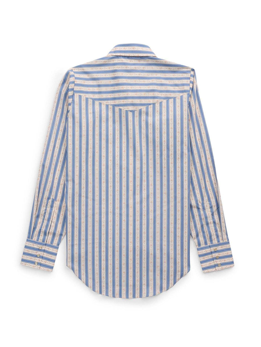 Women's Cowboygirl Horseshoe Cowboy Blue Stripe Print Granddaddy Snap Shirt - Ely Cattleman - Flyclothing LLC