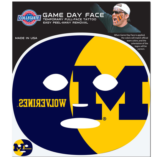 Michigan Wolverines Game Face Temporary Tattoo - Michigan Wolverines - Flyclothing LLC