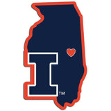 Illinois Fighting Illini Home State Decal - Illinois Fighting Illini - Flyclothing LLC