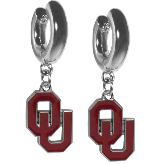 Oklahoma Sooners Huggie Hoop Earrings - Oklahoma Sooners - Flyclothing LLC