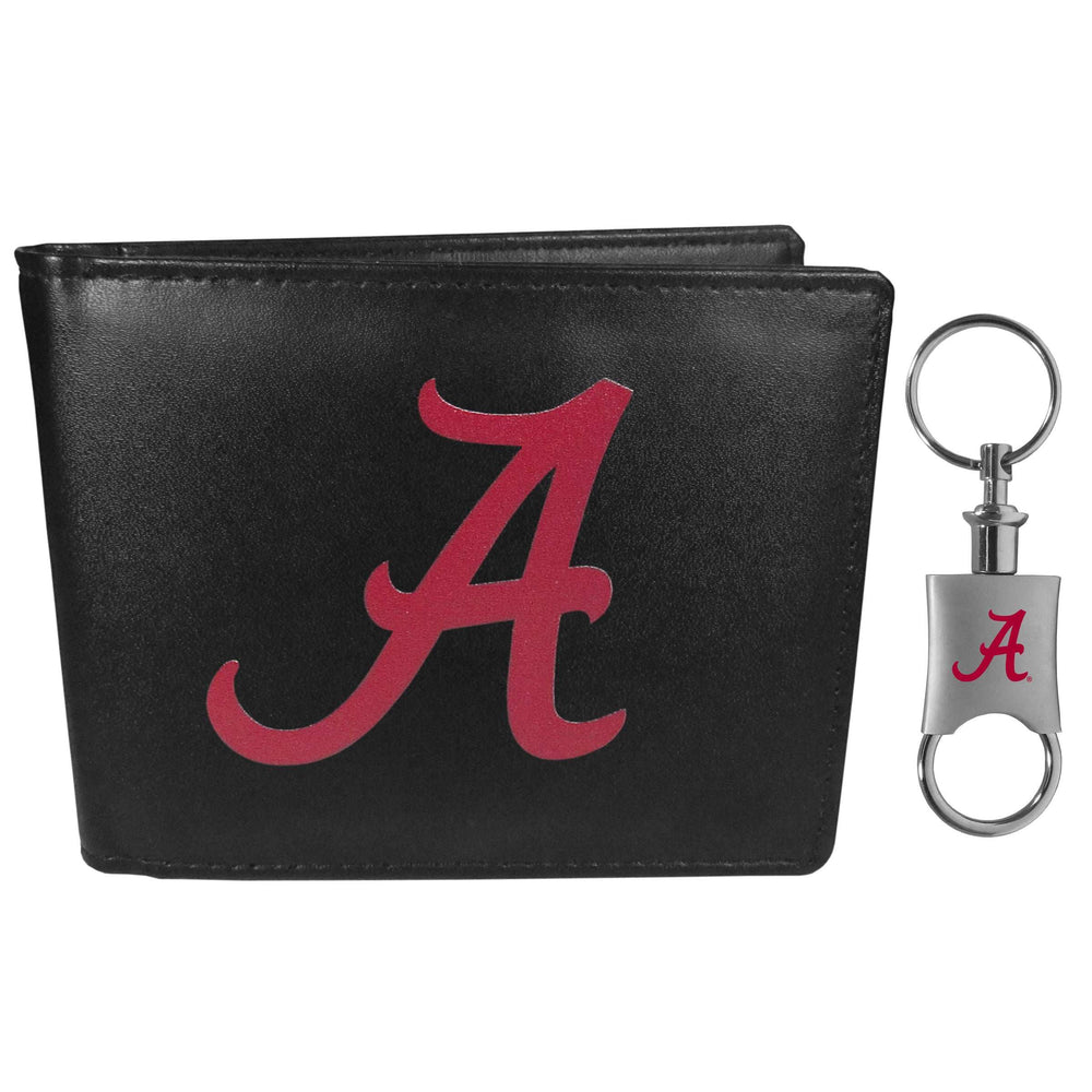 Alabama Crimson Tide Leather Bi-fold Wallet & Valet Key Chain - Alabama Crimson Tide - Flyclothing LLC