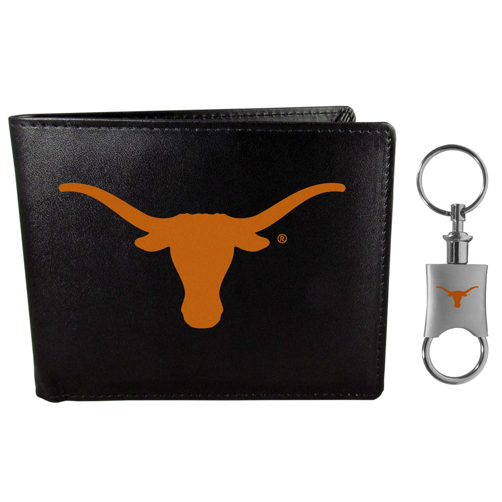 Texas Longhorns Leather Bi-fold Wallet & Valet Key Chain - Texas Longhorns - Flyclothing LLC