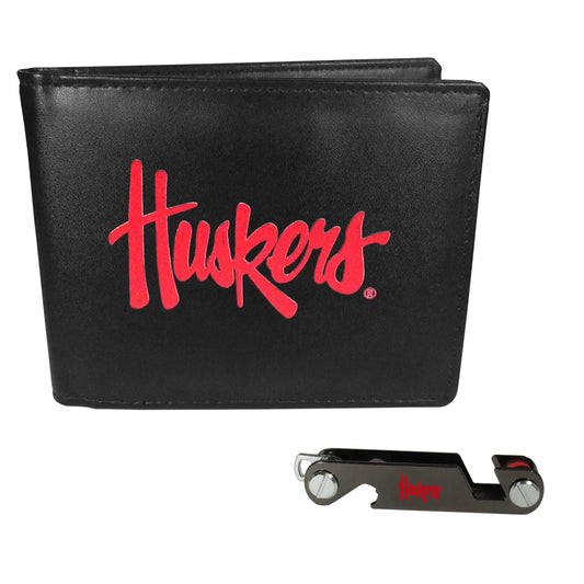 Nebraska Cornhuskers Leather Bi-fold Wallet & Key Organizer - Nebraska Cornhuskers - Flyclothing LLC