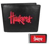 Nebraska Cornhuskers Leather Bi-fold Wallet & Color Money Clip - Nebraska Cornhuskers - Flyclothing LLC