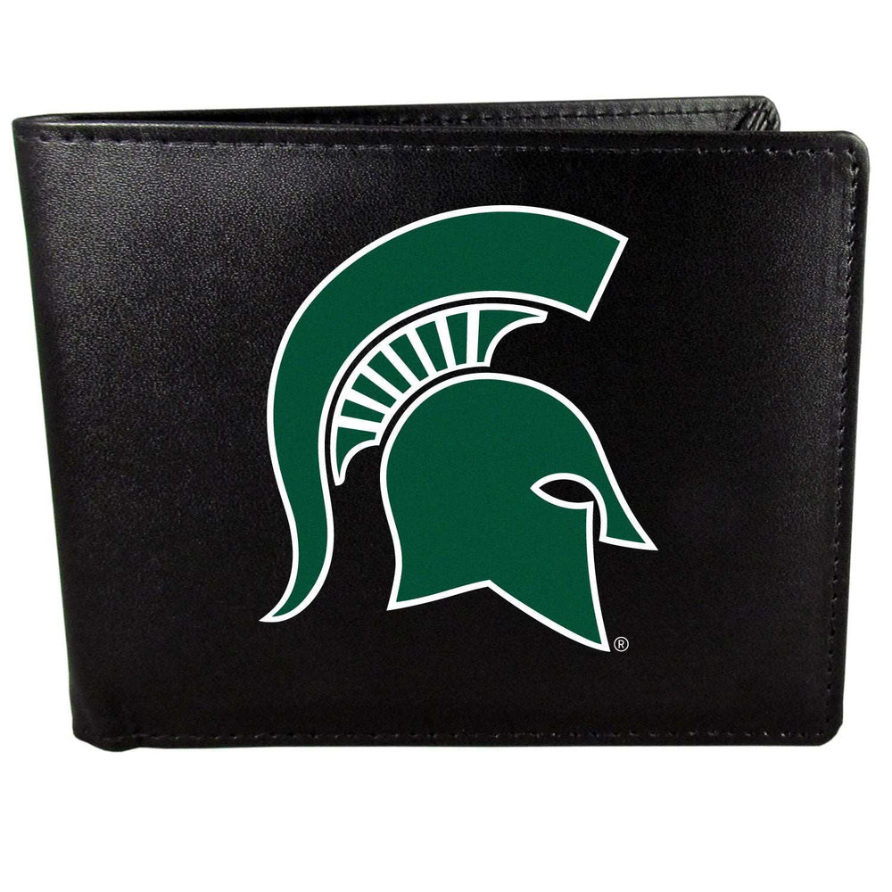 Michigan St. Spartans Leather Bi-fold Wallet & Black Money Clip - Michigan St. Spartans - Flyclothing LLC