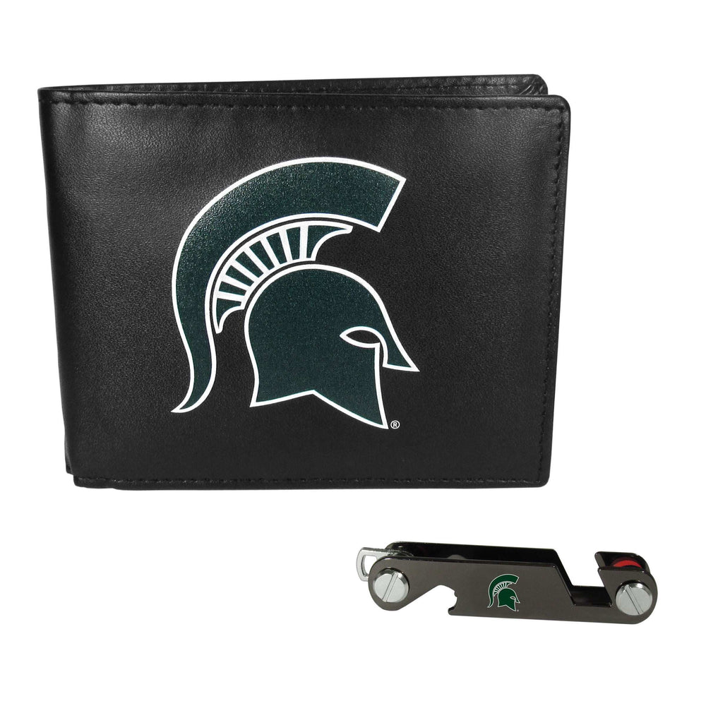 Michigan St. Spartans Leather Bi-fold Wallet & Key Organizer - Michigan St. Spartans - Flyclothing LLC