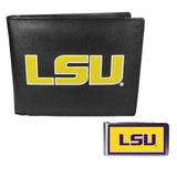 LSU Tigers Leather Bi-fold Wallet & Color Money Clip - LSU Tigers - Flyclothing LLC