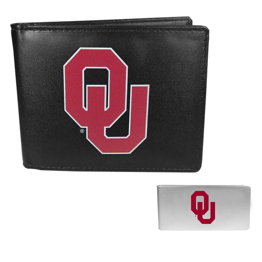 Oklahoma Sooners Leather Bi-fold Wallet & Money Clip - Oklahoma Sooners - Flyclothing LLC