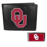 Oklahoma Sooners Leather Bi-fold Wallet & Color Money Clip - Oklahoma Sooners - Flyclothing LLC