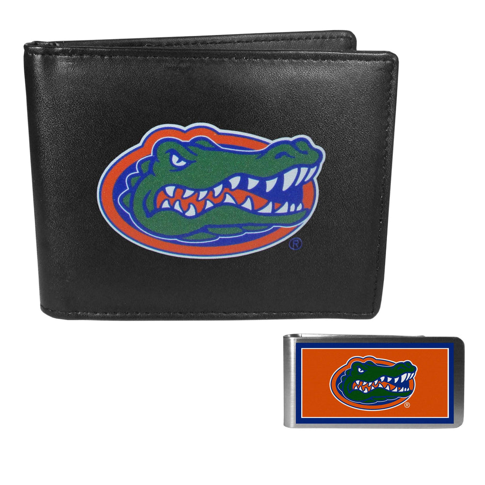 Florida Gators Leather Bi-fold Wallet & Color Money Clip - Florida Gators - Flyclothing LLC