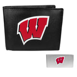 Wisconsin Badgers Leather Bi-fold Wallet & Money Clip - Wisconsin Badgers - Flyclothing LLC