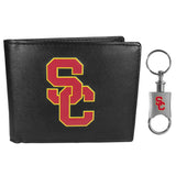 USC Trojans Leather Bi-fold Wallet & Valet Key Chain - USC Trojans - Flyclothing LLC