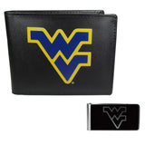 W. Virginia Mountaineers Leather Bi-fold Wallet & Black Money Clip - W. Virginia Mountaineers - Flyclothing LLC