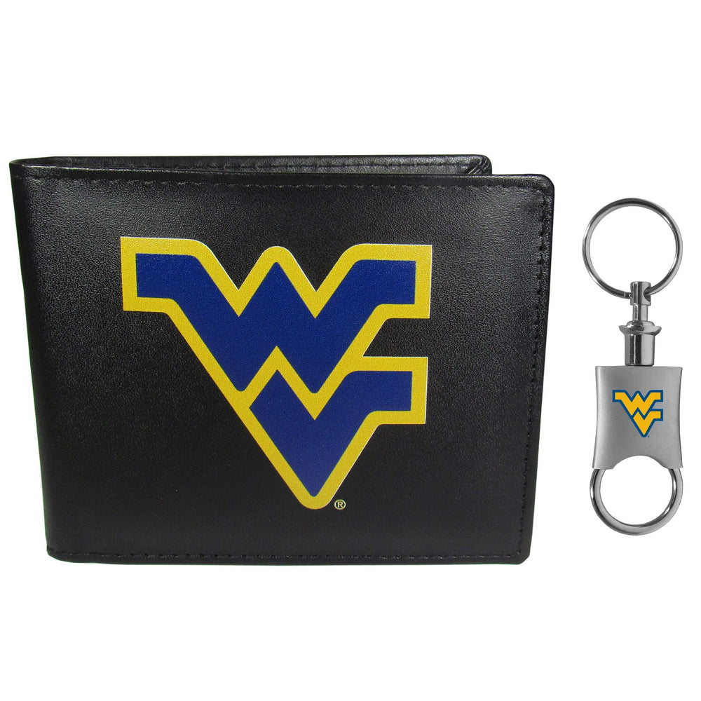 W. Virginia Mountaineers Leather Bi-fold Wallet & Valet Key Chain - W. Virginia Mountaineers - Flyclothing LLC