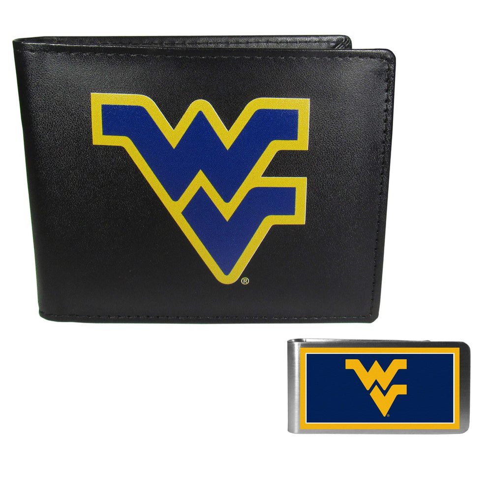 W. Virginia Mountaineers Leather Bi-fold Wallet & Color Money Clip - W. Virginia Mountaineers - Flyclothing LLC