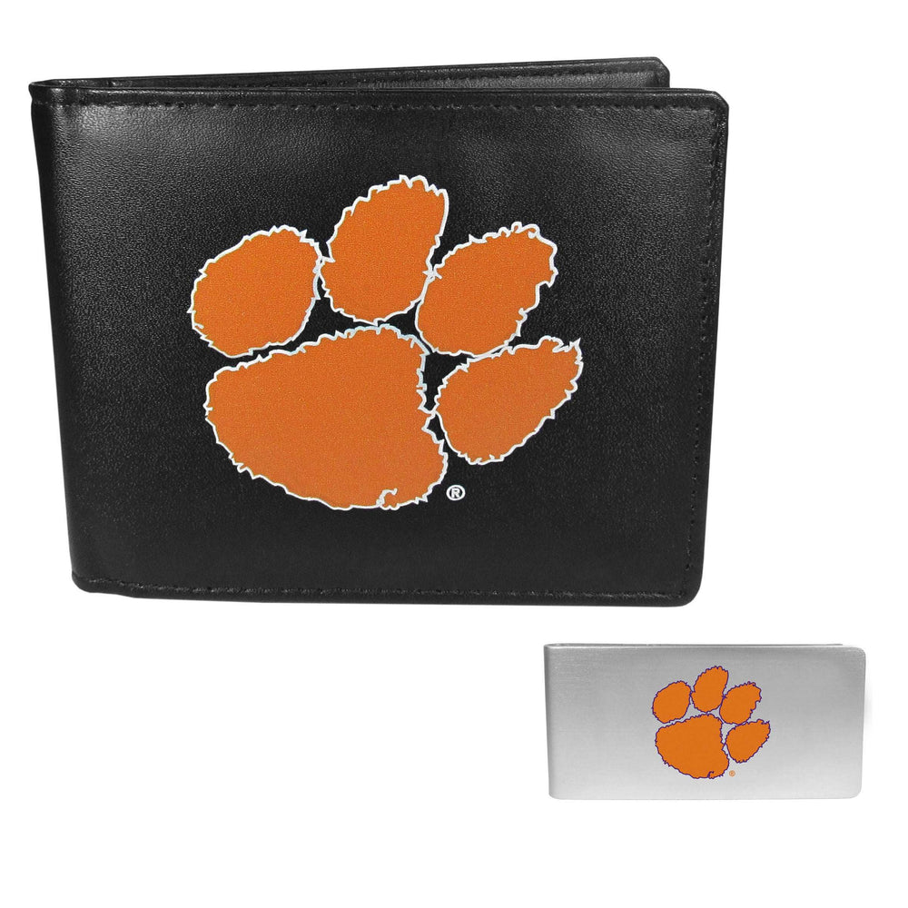 Clemson Tigers Leather Bi-fold Wallet & Money Clip - Clemson Tigers - Flyclothing LLC
