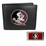 Florida St. Seminoles Leather Bi-fold Wallet & Color Money Clip - Florida St. Seminoles - Flyclothing LLC