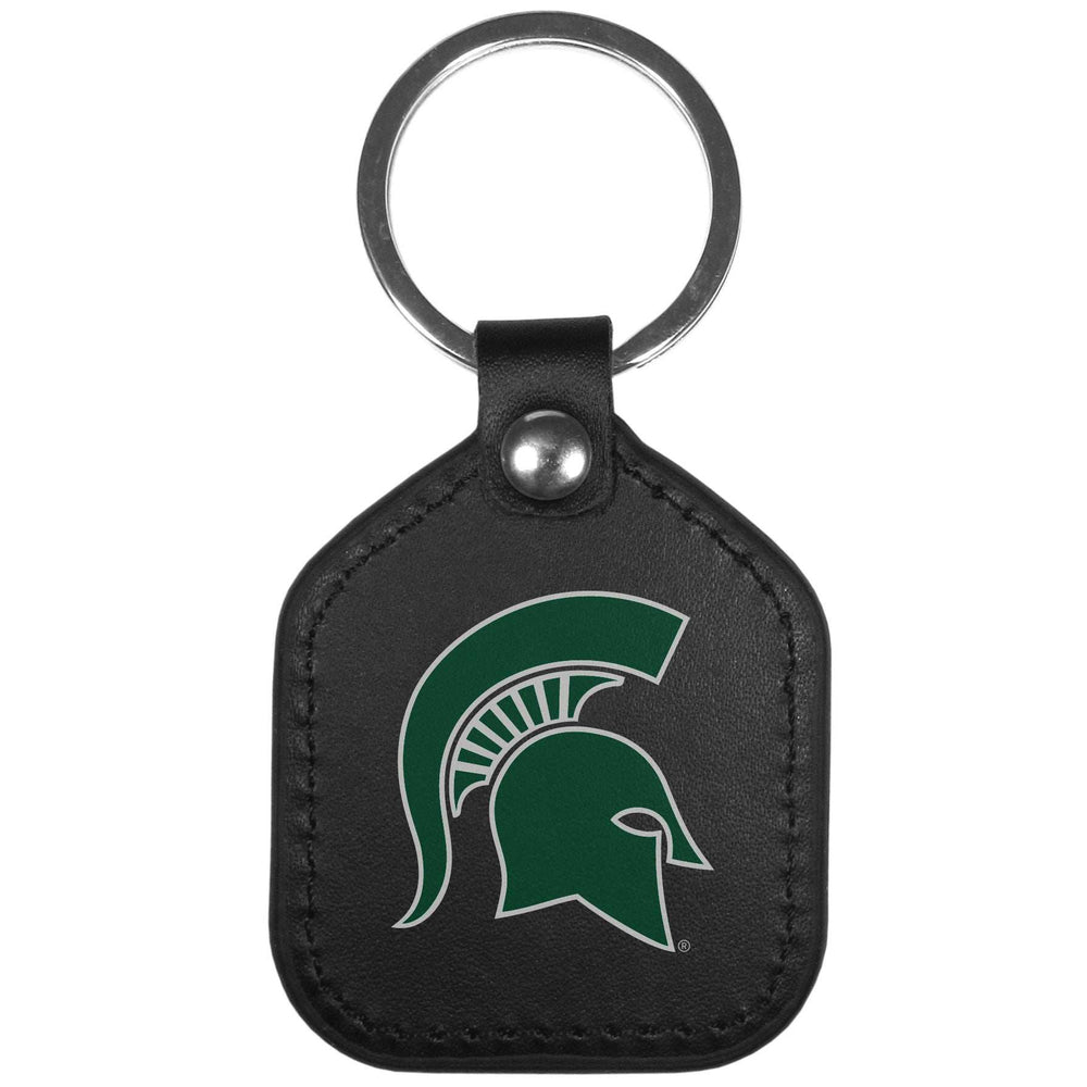 Michigan St. Spartans Leather Square Key Chains - Michigan St. Spartans - Flyclothing LLC