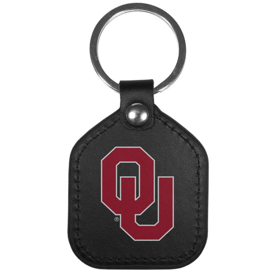 Oklahoma Sooners Leather Square Key Chains - Oklahoma Sooners - Flyclothing LLC