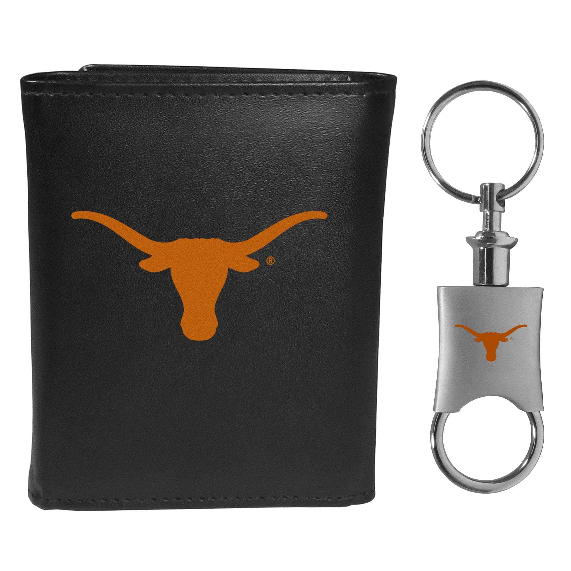 Texas Longhorns Leather Tri-fold Wallet & Valet Key Chain - Texas Longhorns - Flyclothing LLC