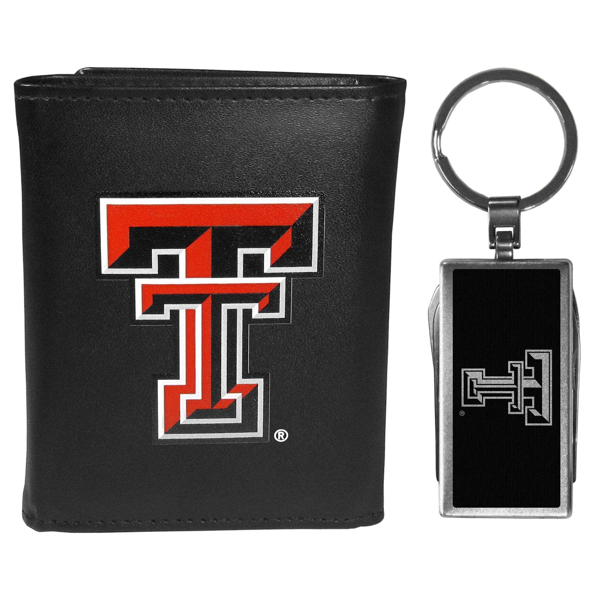 Texas Tech Raiders Leather Tri-fold Wallet & Multitool Key Chain - Texas Tech Raiders - Flyclothing LLC