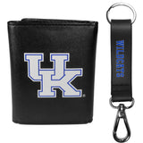 Kentucky Wildcats Leather Tri-fold Wallet & Strap Key Chain - Kentucky Wildcats - Flyclothing LLC