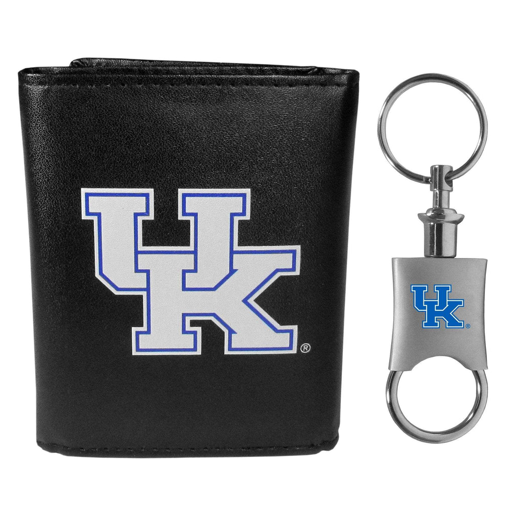 Kentucky Wildcats Leather Tri-fold Wallet & Valet Key Chain - Kentucky Wildcats - Flyclothing LLC