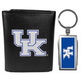 Kentucky Wildcats Leather Tri-fold Wallet & Multitool Key Chain, Black - Kentucky Wildcats - Flyclothing LLC