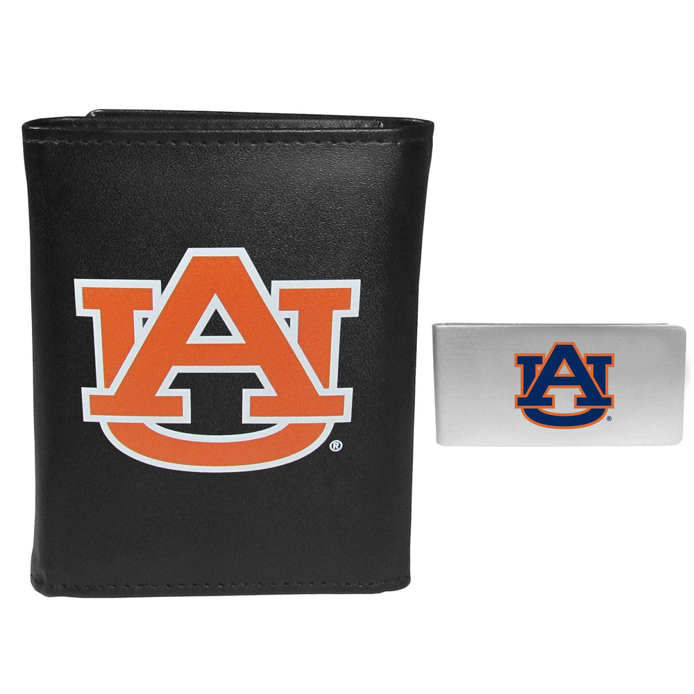 Auburn Tigers Leather Tri-fold Wallet & Money Clip - Auburn Tigers - Flyclothing LLC