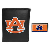 Auburn Tigers Leather Tri-fold Wallet & Color Money Clip - Auburn Tigers - Flyclothing LLC