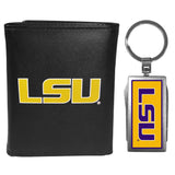 LSU Tigers Leather Tri-fold Wallet & Multitool Key Chain, Black - LSU Tigers - Flyclothing LLC