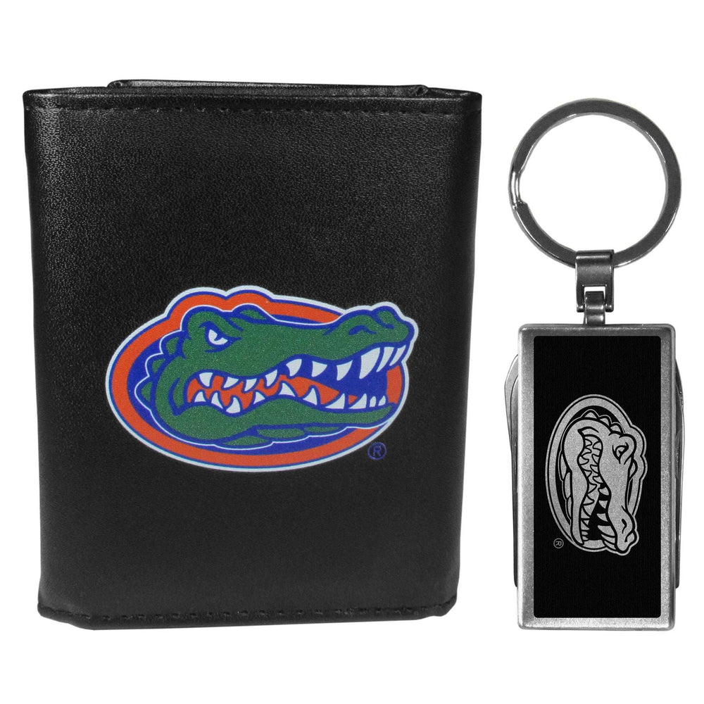 Florida Gators Leather Tri-fold Wallet & Multitool Key Chain - Florida Gators - Flyclothing LLC
