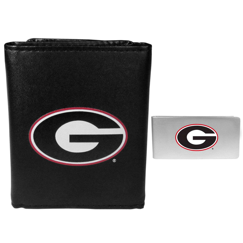 Georgia Bulldogs Leather Tri-fold Wallet & Money Clip - Georgia Bulldogs - Flyclothing LLC