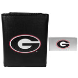 Georgia Bulldogs Leather Tri-fold Wallet & Money Clip - Georgia Bulldogs - Flyclothing LLC