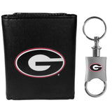 Georgia Bulldogs Leather Tri-fold Wallet & Valet Key Chain - Georgia Bulldogs - Flyclothing LLC