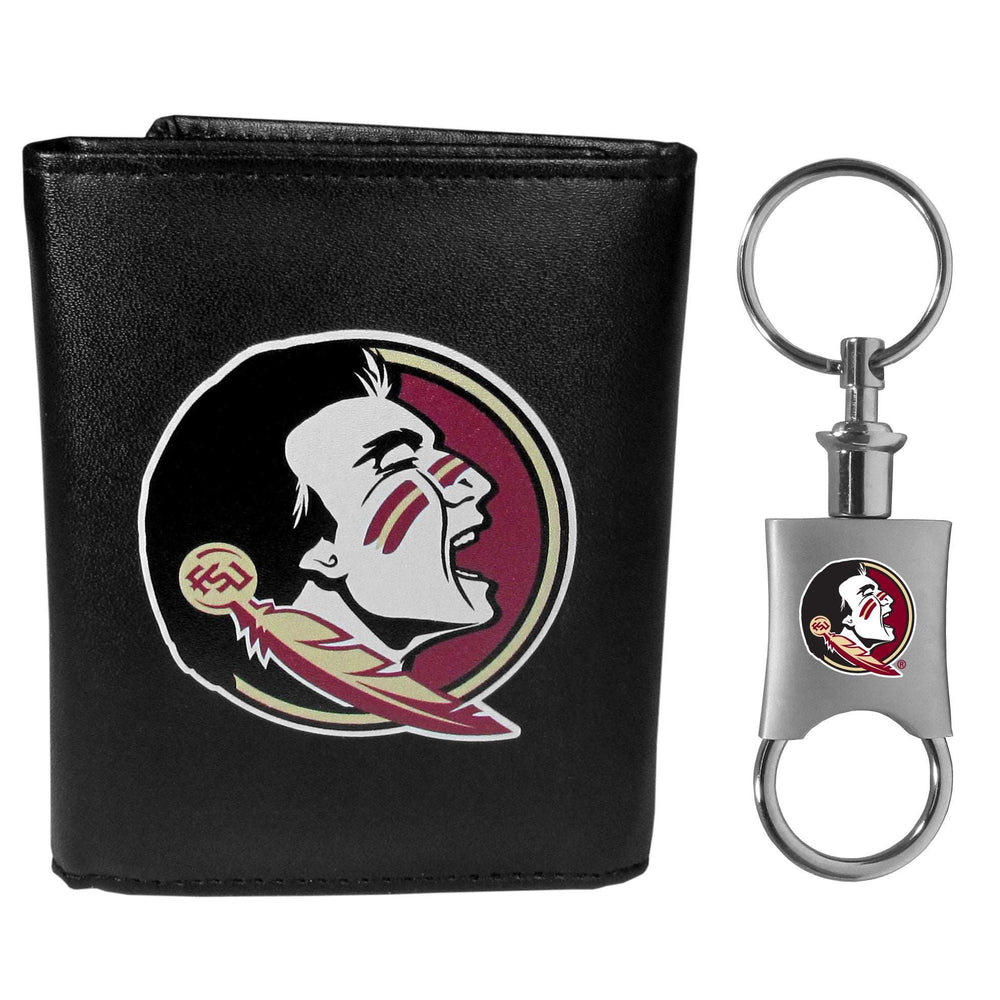 Florida St. Seminoles Leather Tri-fold Wallet & Valet Key Chain - Florida St. Seminoles - Flyclothing LLC