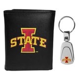 Iowa St. Cyclones Leather Tri-fold Wallet & Steel Key Chain - Iowa St. Cyclones - Flyclothing LLC