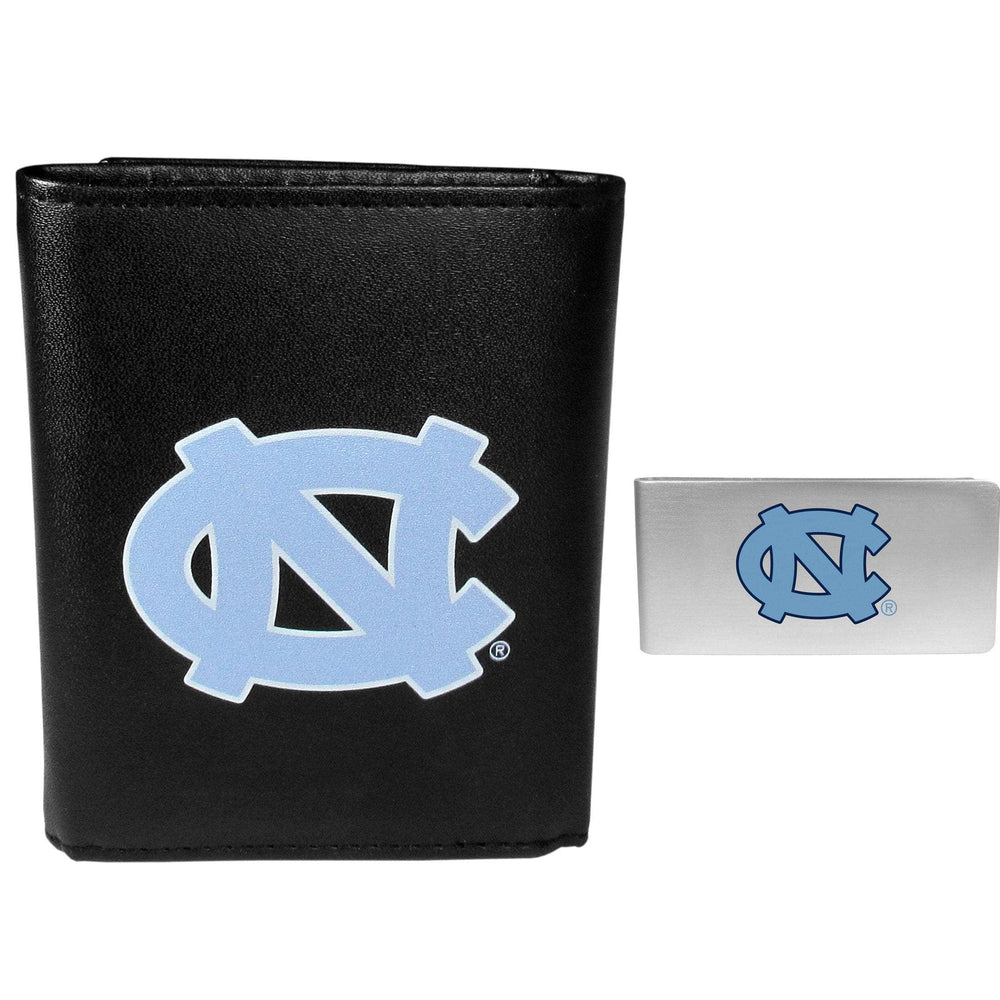 N. Carolina Tar Heels Leather Tri-fold Wallet & Money Clip - N. Carolina Tar Heels - Flyclothing LLC