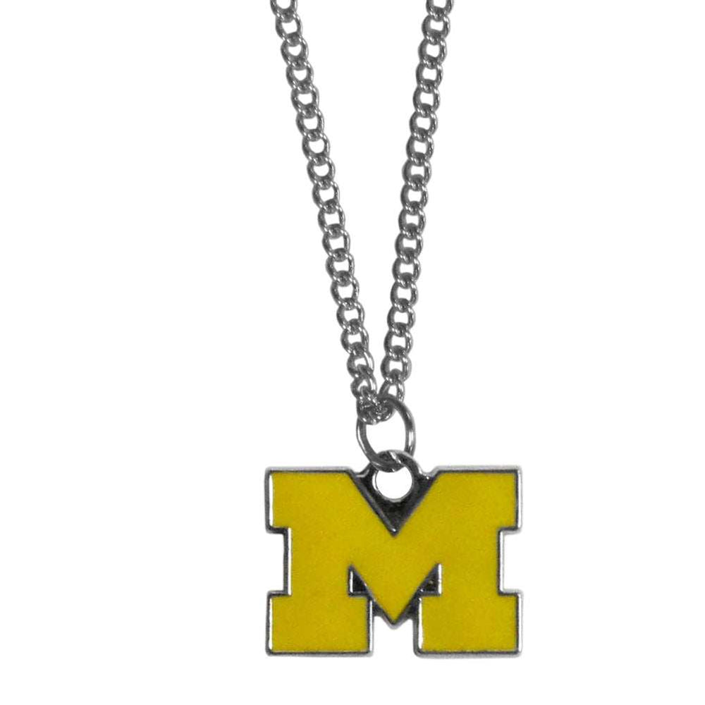 Michigan Wolverines Chain Necklace with Small Charm - Michigan Wolverines - Flyclothing LLC