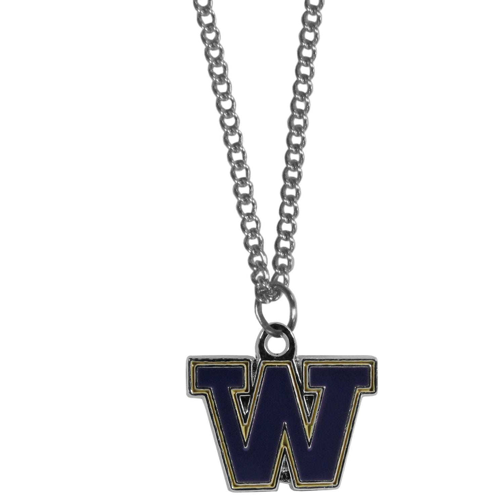 Washington Huskies Chain Necklace with Small Charm - Washington Huskies - Flyclothing LLC