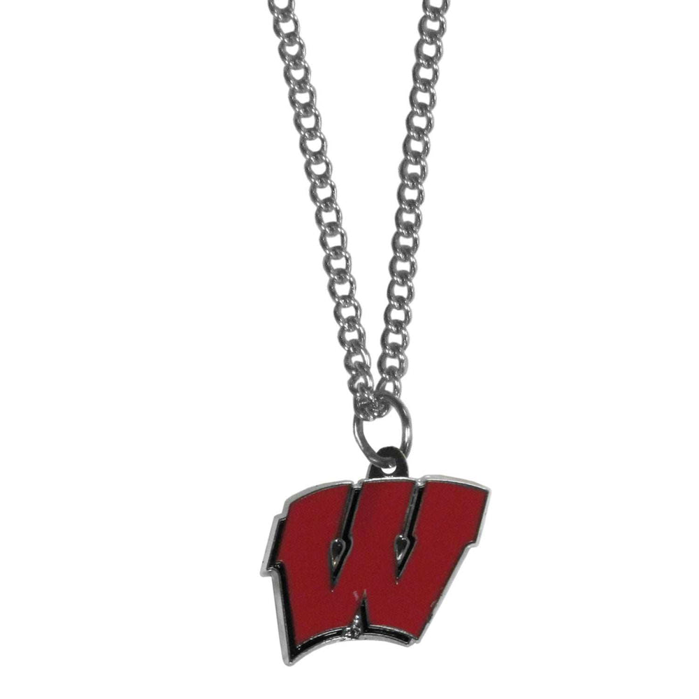Wisconsin Badgers Chain Necklace with Small Charm - Wisconsin Badgers - Flyclothing LLC