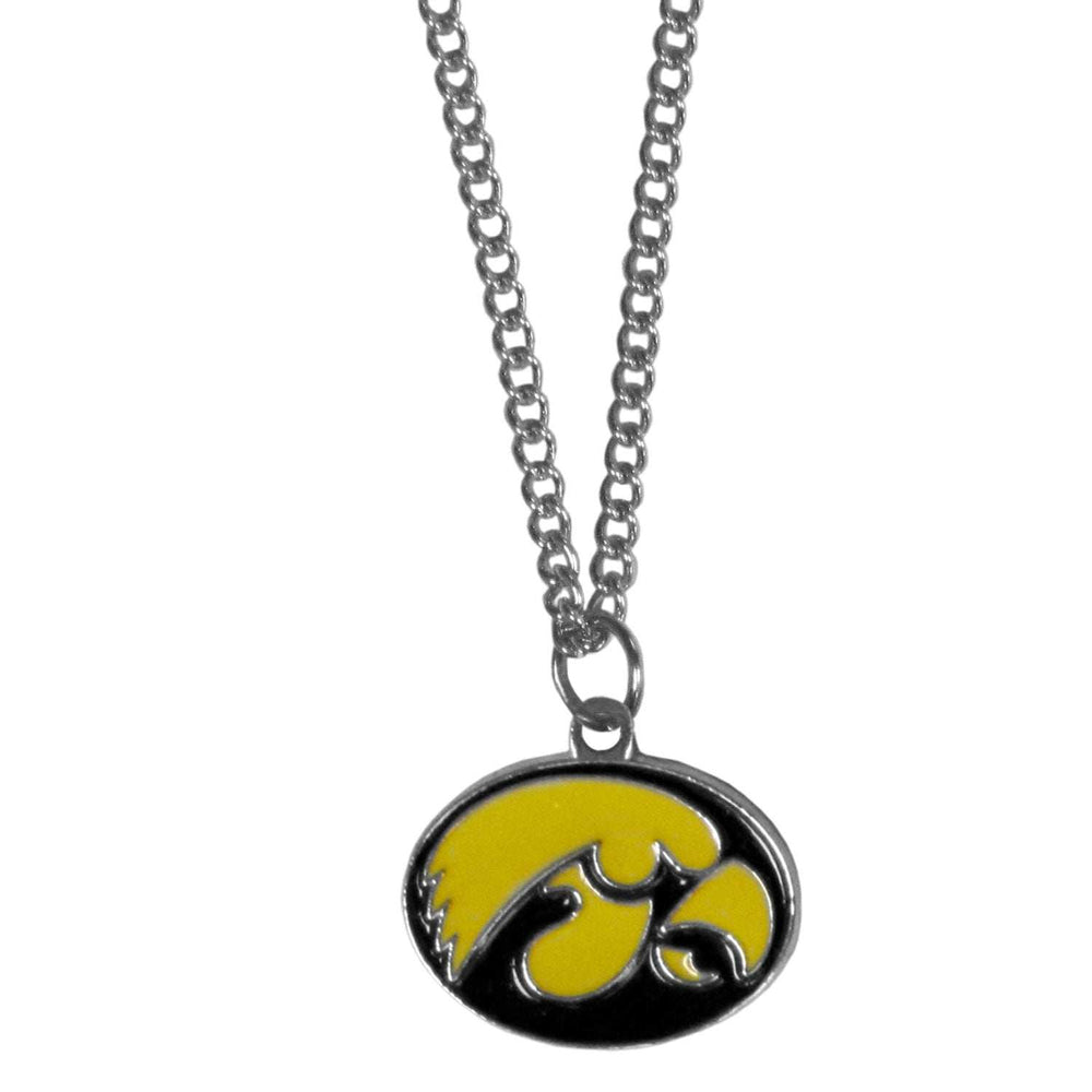 Iowa Hawkeyes Chain Necklace with Small Charm - Iowa Hawkeyes - Flyclothing LLC