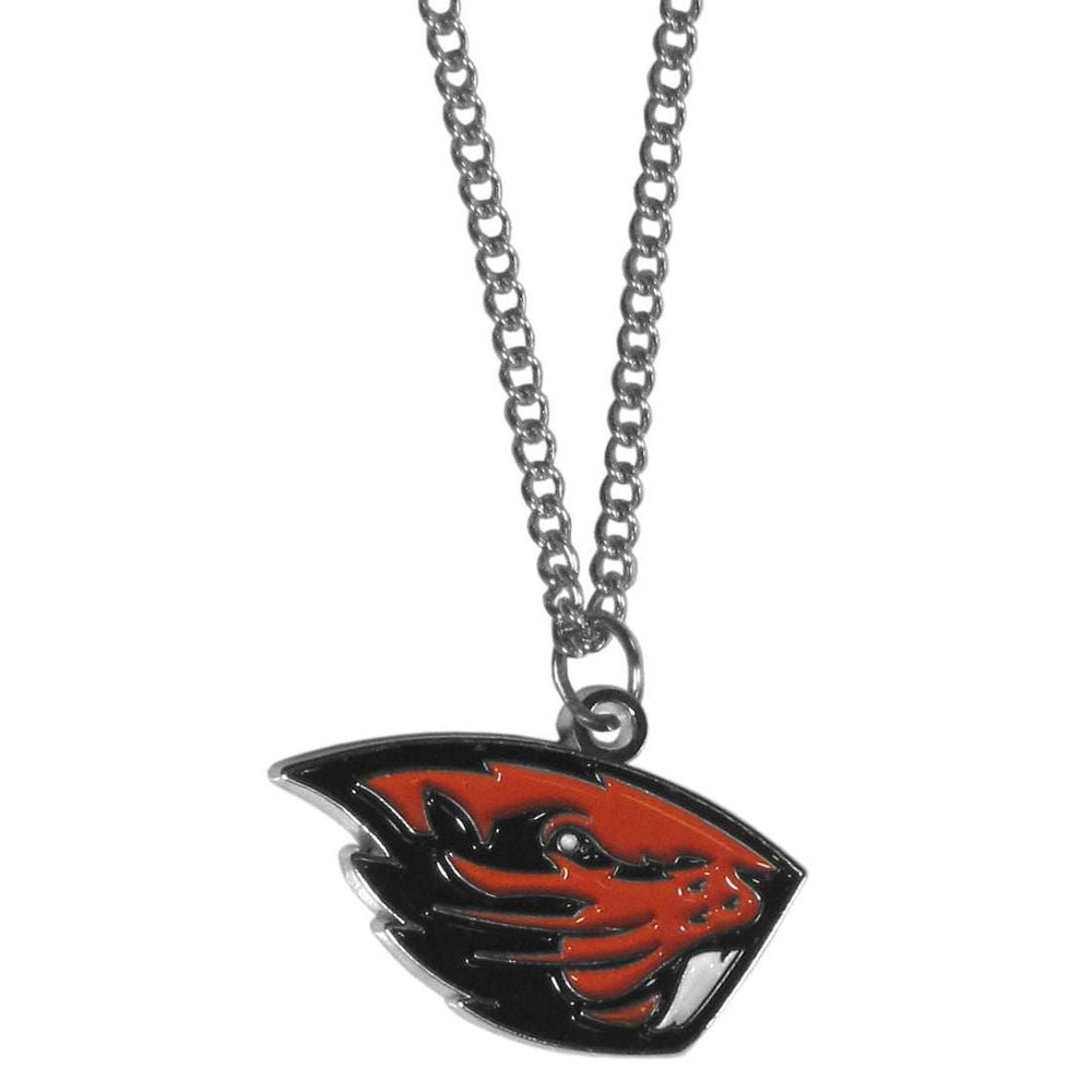 Oregon St. Beavers Chain Necklace with Small Charm - Oregon St. Beavers - Flyclothing LLC
