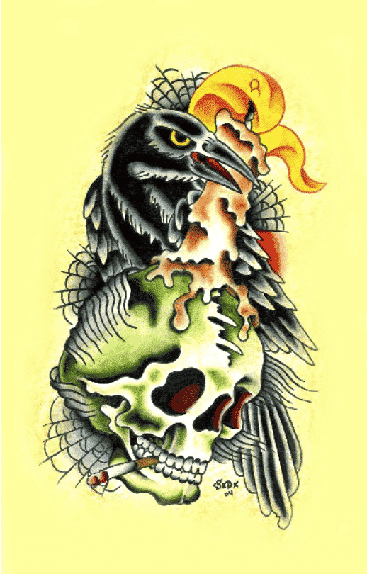 Black Market Art Company Crow & Skull Print - Black Market Art Company - Flyclothing LLC
