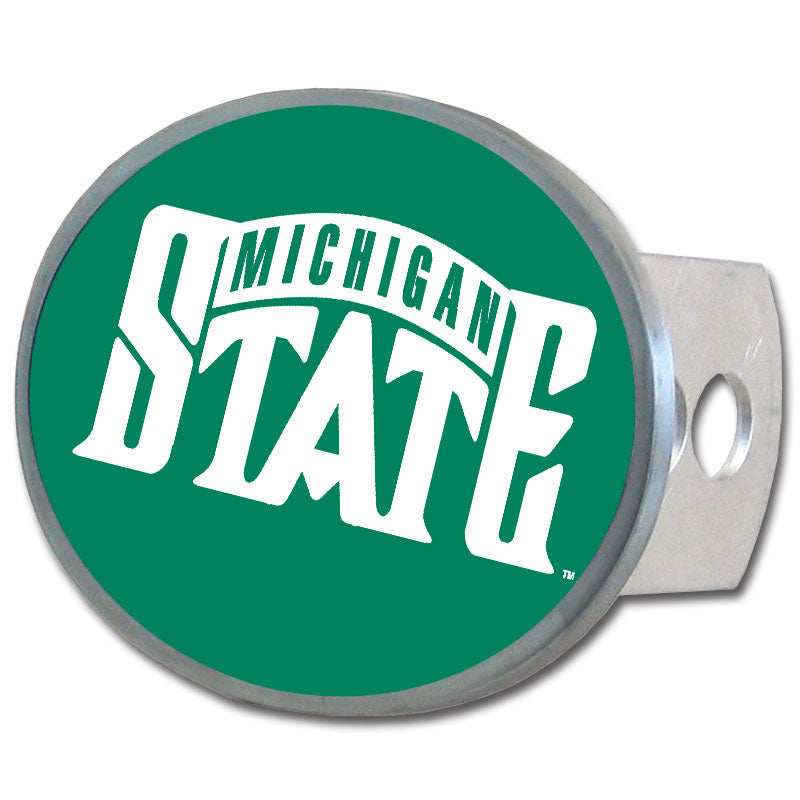 Michigan St. Spartans Oval Metal Hitch Cover Class II and III - Michigan St. Spartans - Flyclothing LLC