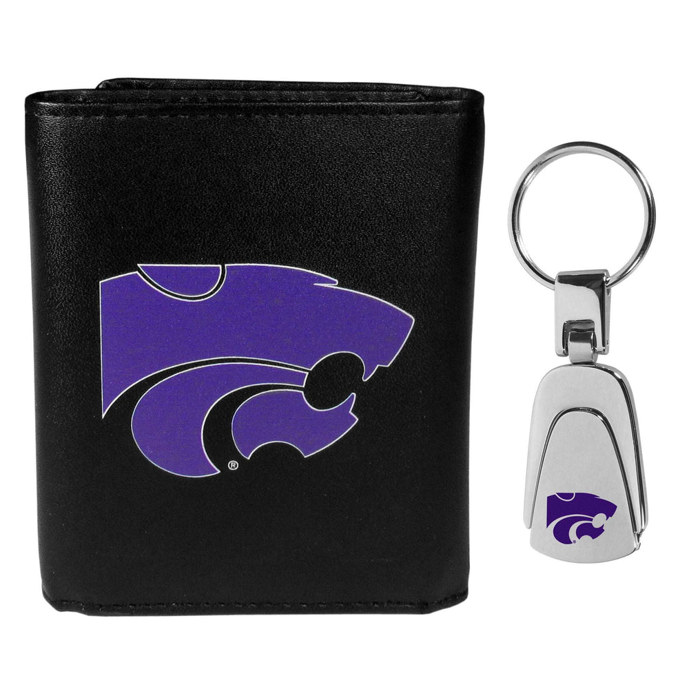 Kansas St. Wildcats Tri-fold Wallet & Steel Key Chain - Kansas St. Wildcats - Flyclothing LLC